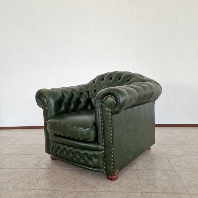 Chesterfield Sofa and Lounge Chairs, 1970s, Set of 3 For Sale - Image 10 of 12