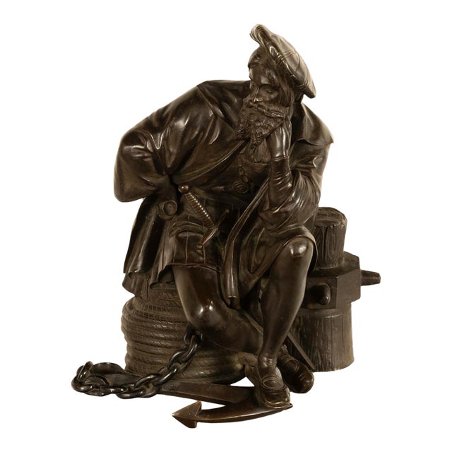 Fine Antique French School Bronze Sculpture Statue of Christopher Columbus 1870 For Sale