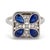 Art Deco 1930s Art Deco Sapphire Diamond 18k White Gold Ring, Size 5.75 For Sale - Image 3 of 6