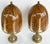Mid-Century Modern 1960s Gabriella Crespi Brass Lamps, Resin "Tobacco Leaf" Shades - a Pair For Sale - Image 3 of 15