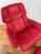 Red Leather Ekornes Stressless Chair & Ottoman For Sale - Image 12 of 12