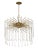 Contemporary Lark 6-Light Round Statement Brass and Crystal Chandelier For Sale - Image 3 of 8