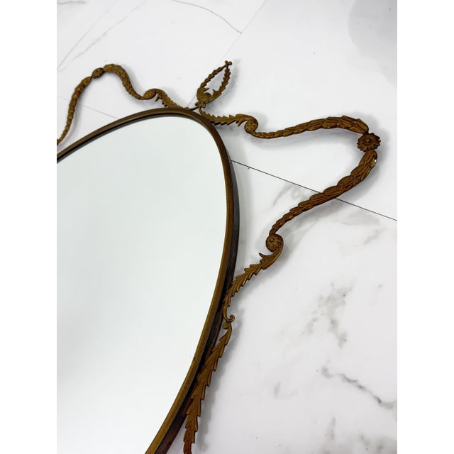 Mid-Century Italian Brass Mirror, 1960s For Sale - Image 10 of 17