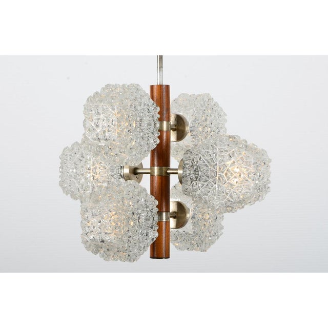Temde Chandelier with Iceglass Elements, 1960s For Sale - Image 4 of 15