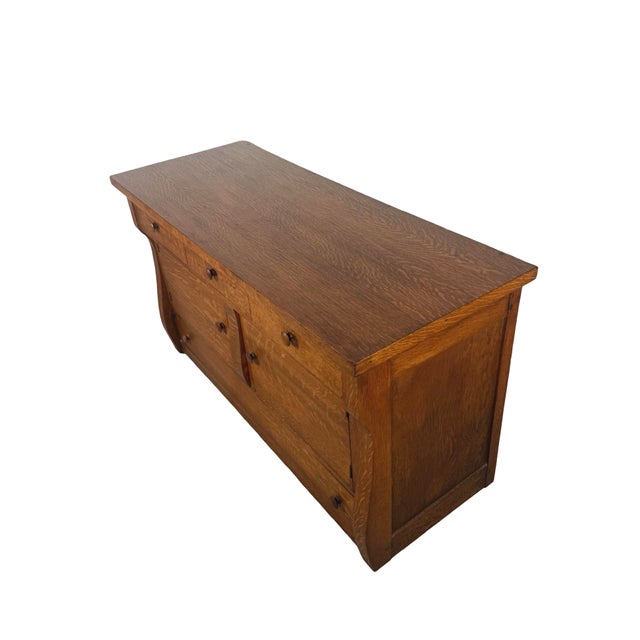 Antique Quarter-Sawn Oak Sideboard For Sale - Image 14 of 18