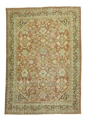 Traditional Rust Room Size Antique Rug, 8'11'' X 12'3''