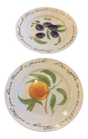 Traditional Williams- Sonoma Hand Painted Plates - a Pair