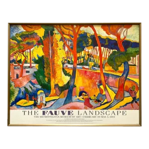 Andre Derain Vintage 1990 Fauvism Lithograph Print Framed Large Museum Exhibition Poster " Turning Road, l'Estaque " 1906