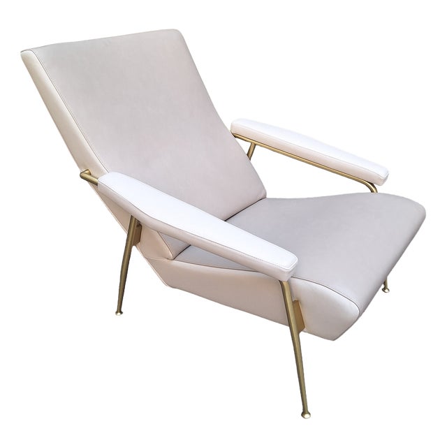 Dezza D.153.1 Armchair in Two-Tone Leather by Gio Ponti for Molteni, 1990s For Sale