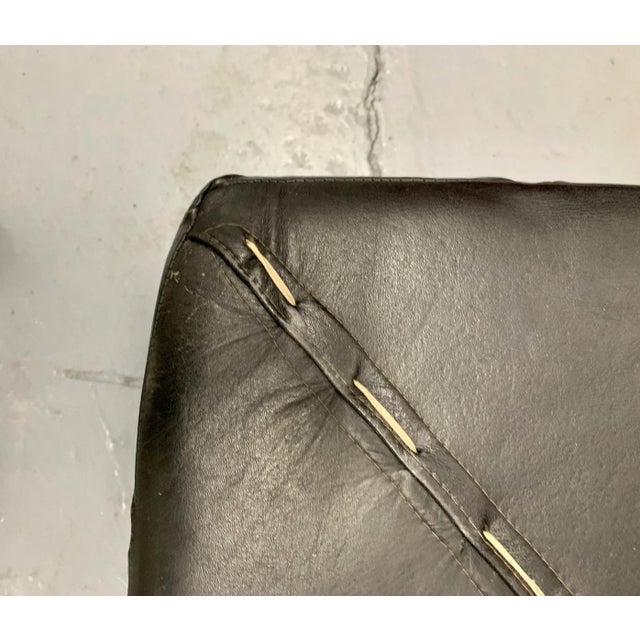 Mid 20th Century Danish Leather Patchwork Pouf/Ottoman - a Pair For Sale In New York - Image 6 of 8