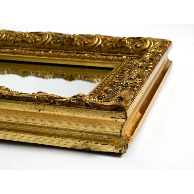 Mid-Century Italian Gold-Plated Wooden Frame Wall Mirror For Sale - Image 13 of 18