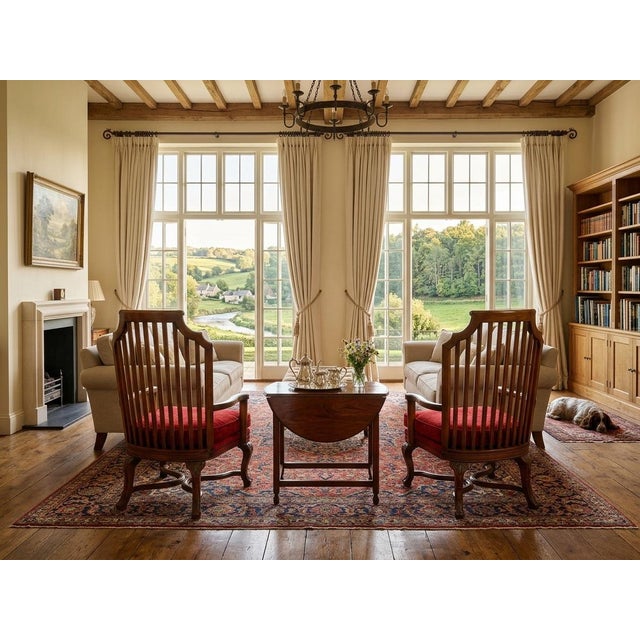 Rare Vintage Authentic Baker Furniture Pieces! Pair of High-Back Mahogany Spindle Armchairs For Sale - Image 11 of 11