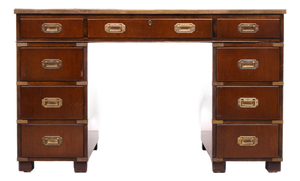 Mahogany Campaign Desk from N. Norton LTD, England, 1930s
