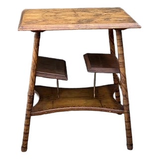 Vintage Tortoise Bamboo Side Table For Sale