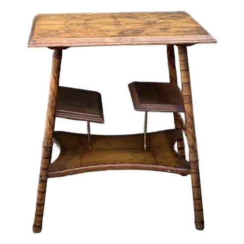 Vintage Tortoise Bamboo Side Table For Sale