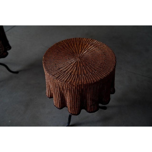 Cast Iron and Rattan Side Tables, Netherlands, 1950s, Set of 2 For Sale - Image 9 of 11