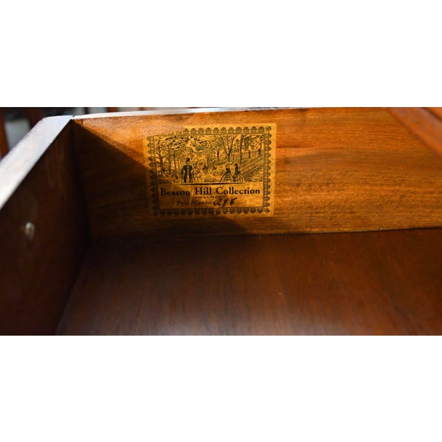 1930s Federal Style Mahogany Secretary Desk Hutch Display Cabinet Bookcase For Sale - Image 13 of 18