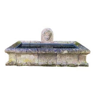 Antique Stone Fountain and Outdoor Basin, 1800s For Sale
