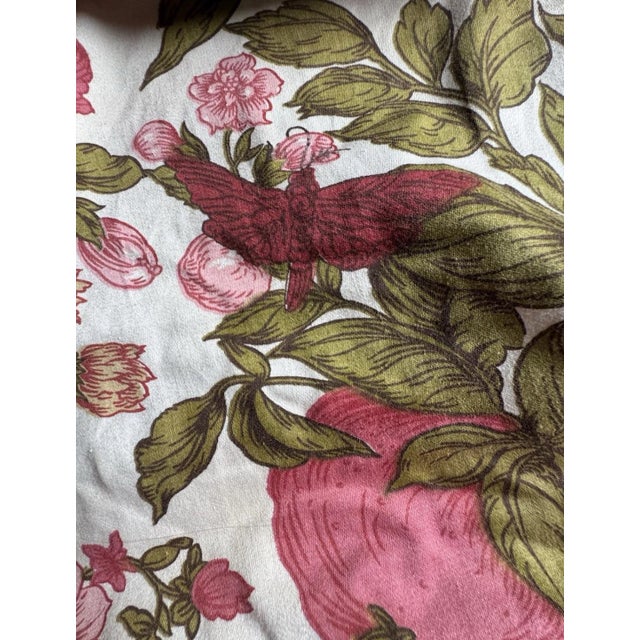 Vintage Mid Century Bird & Floral Cotton Sateen Drapes, Pair 22” X 82” For Sale - Image 9 of 11