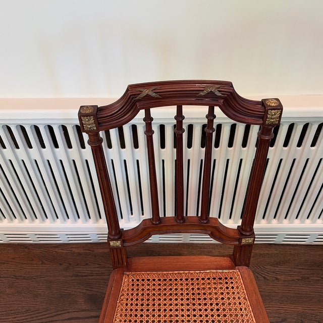 Wood Antique Petite Decorative Cane Chairs For Sale - Image 7 of 12
