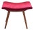 Mid-Century Red Fabric Footstool, 1970s For Sale