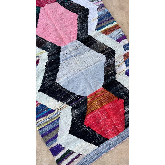 1980s Moroccan Colorful Vintage Kilim Rug - 4'1" X 7'0" Ft For Sale In Cleveland - Image 6 of 8