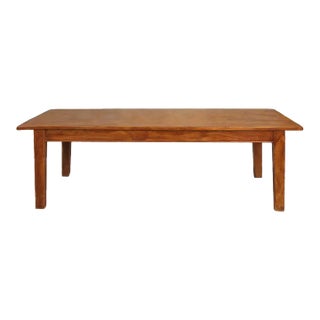 1930s French Farmhouse Rustic Pine Dining Table For Sale