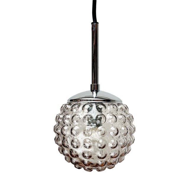 Mid-Century Modern German Space Age Glass Ball Pendant Lamps by Rolf Krüger for Staff, 1970s, Set of 3 For Sale