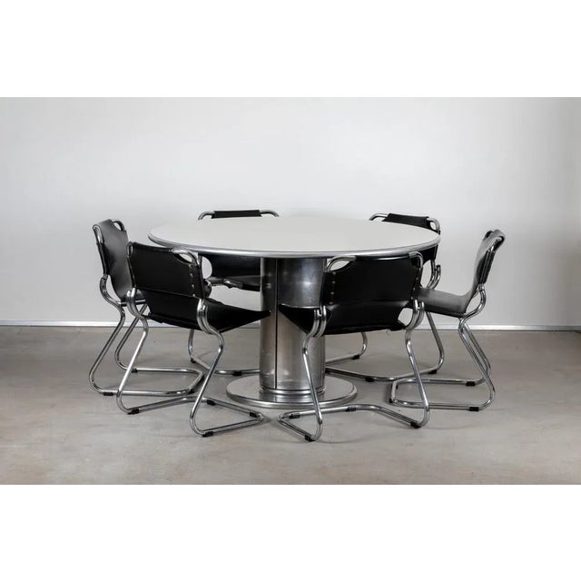 Dining Chairs & Table, 1970s, Set of 7 For Sale - Image 4 of 10