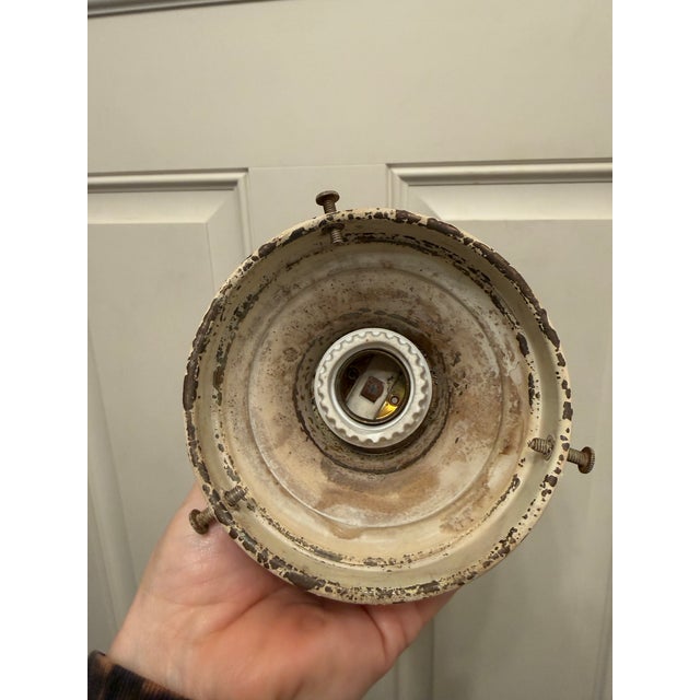 Vintage Shabby Chic Floral Light Fixture For Sale - Image 10 of 10