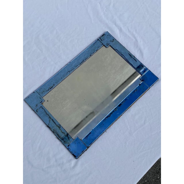 Blue Vintage Mirrored Tray For Sale - Image 8 of 10