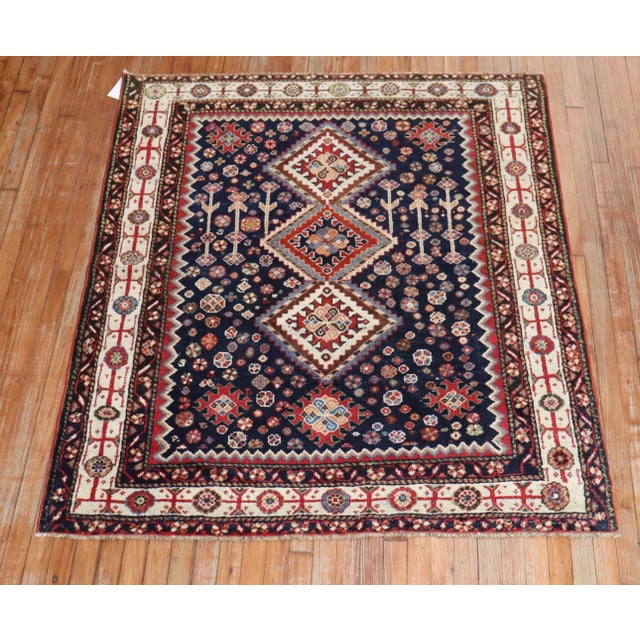 Early 20th Century Tribal Traditional Shiraz Rug - 4'9" x 5'5" For Sale In New York - Image 6 of 7