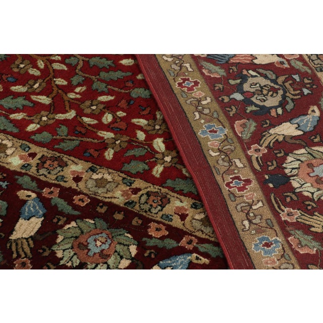 Oversized Antique Tetex Hooked Rug, Red With Floral Patterns - Rug & Kilim For Sale - Image 9 of 9