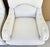 Baker Furniture English Country Scroll Arm Lounge Chairs in White Herringbone Casters Pair For Sale - Image 15 of 17