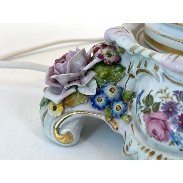 Baroque-Style Table Lamp from Sitzendorf Porcelain Factory, 1890s For Sale - Image 10 of 18