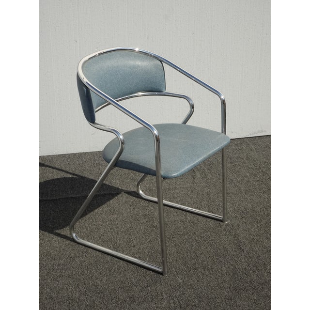 Vintage Mid Century Modern Lowenstein Chrome Chair Made in Italy For Sale In Los Angeles - Image 6 of 13