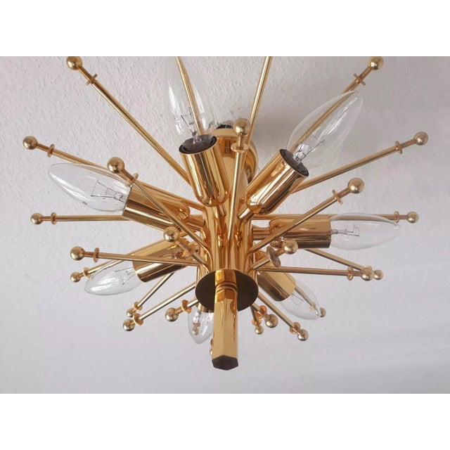 Gold Ceiling Lamp Model 5457 in Brass & Glass by J. T. Kalmar for Kalmar, 1960s For Sale - Image 8 of 18