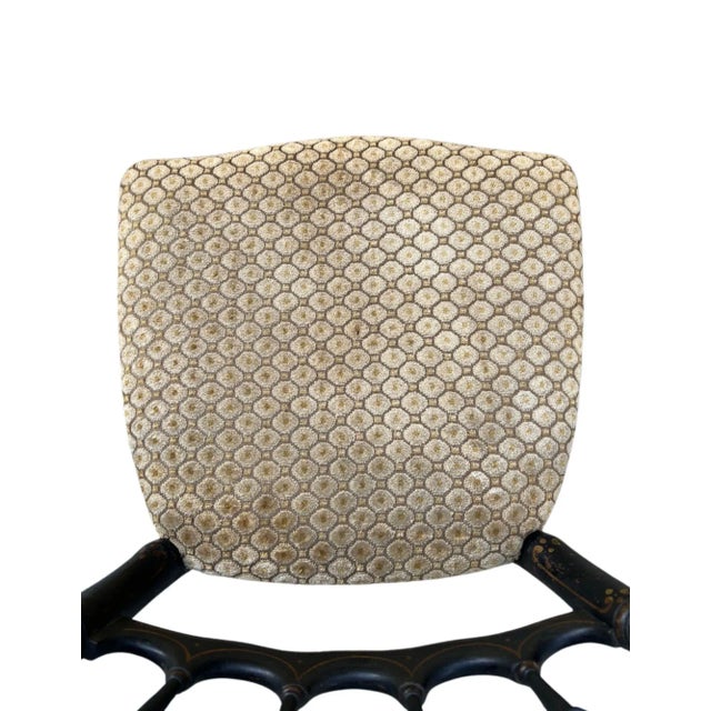 1850s French, Ebonized Wood Chiavari Chairs With Gold Velvet Seats - A Pair For Sale - Image 12 of 12