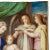 Beige Italian Renaissance Tempera on Parchment Painting Holy Family by Giuseppe Cesari, Circa 1595 For Sale - Image 8 of 11