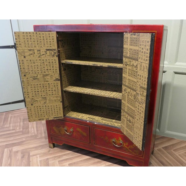 Metal Red Lacquer Apothecary Cabinet with Drawers, 1960 For Sale - Image 7 of 12