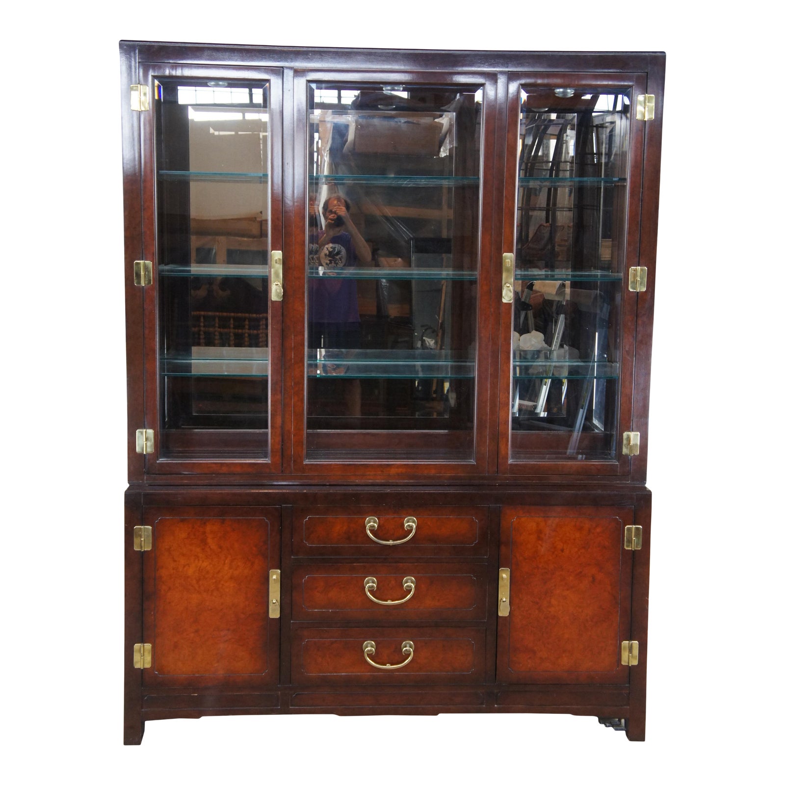 White Furniture Chinoiserie Mahogany & Burl Mandarin Ming China Display