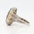 Art Deco 14k Gold, Diamond, Seed Pearl, Rock Crystal, and Onyx Filigree Cocktail Ring For Sale In Philadelphia - Image 6 of 11