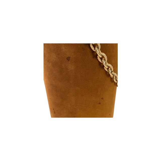 Mid-Century Modern Mid Century Modern Bucket Gold Velvet Ice Bucket Wine Champaign Barware For Sale - Image 3 of 4