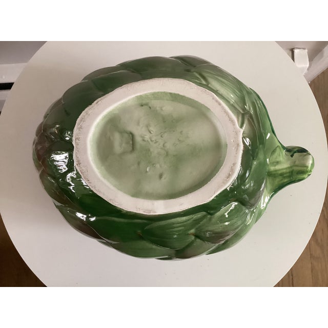Ceramic Large Ceramic Artichoke Shape Covered Casserole Dish or Soup Tureen For Sale - Image 7 of 10