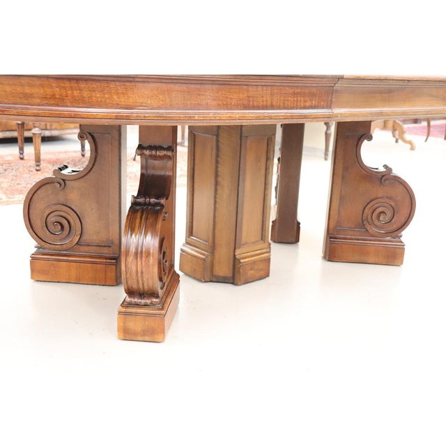Oval Extendable Dining Table in Walnut For Sale - Image 10 of 18