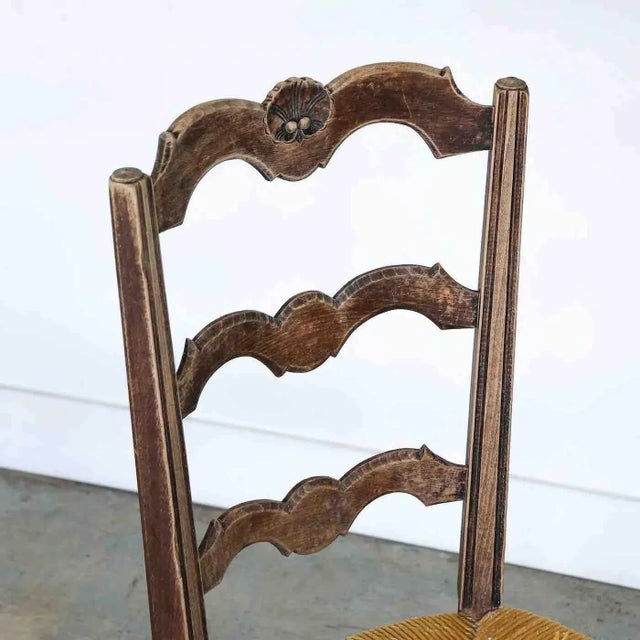 1940s French Wood and Woven Chair For Sale - Image 10 of 12
