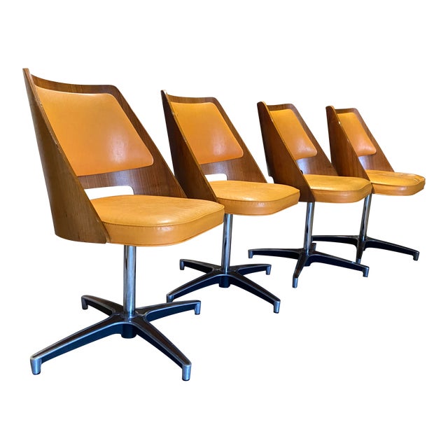 Vintage Swivel Brody Dining Room Chairs Set Of 4 Chairish
