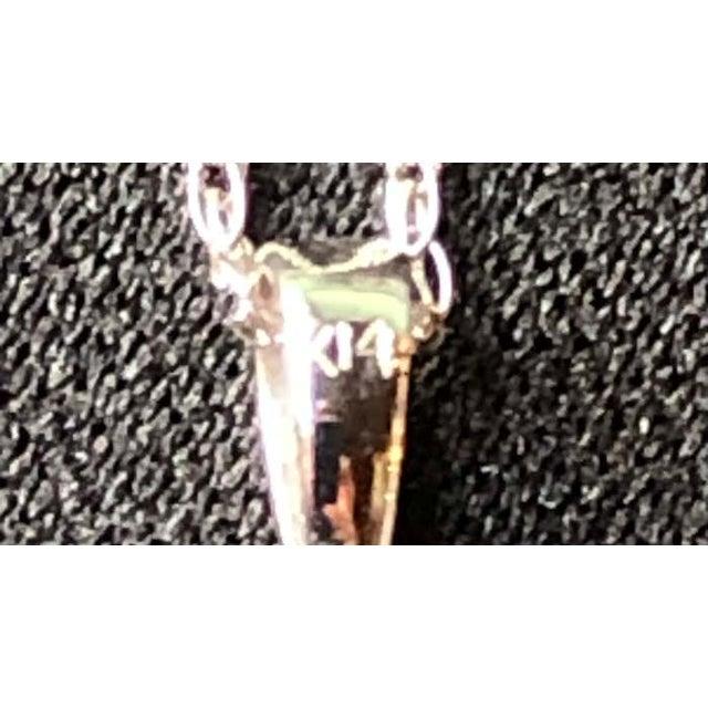 14 Karat White Gold Necklace With Diamonds and Oval Tanzanite Pendant For Sale In New York - Image 6 of 12