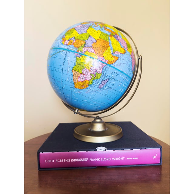 Vintage, Mid-Century Modern Scholastic World Globe by the George F. Cram Co., Inc. For Sale - Image 13 of 13