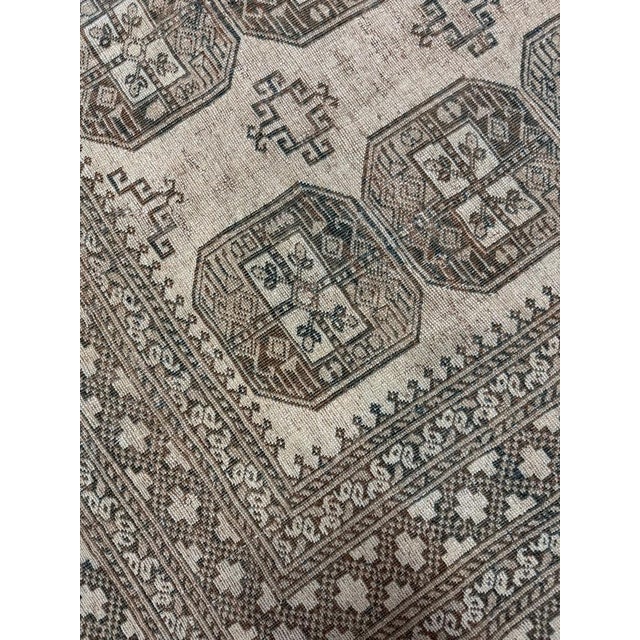 Persian 1920s AIRY Nomadic Elephant Track Tribal Carpet Soft Moon Grey, Deep Espresso, Taupe Rug 8.2 x 10.2 For Sale - Image 3 of 5